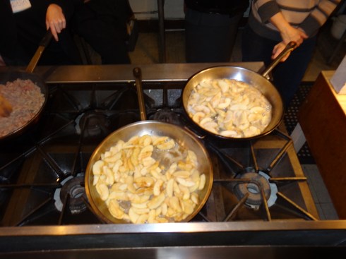 Camelizing Apples in Cherry Galette