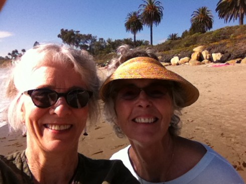 Dede and Me at Butterfly Beach in Montecito